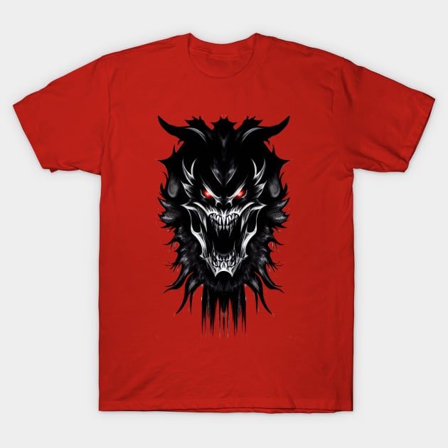 Evil Devil Black Fantasy Monster with red Eyes T-Shirt by BluedarkArt